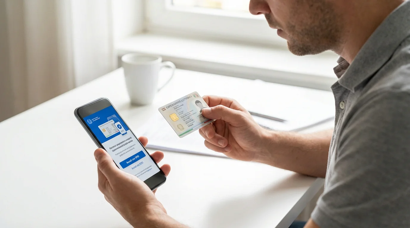 Persona che completa la registrazione su un sito scommesse usando SPID sullo smartphone