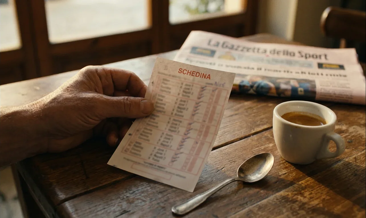 Schedina di scommesse multiple con diverse partite di calcio selezionate